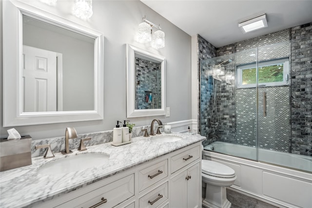 86 Phipps Ln, Plainview, NY 11803 - full bathroom with double vanity and enclosed tub / shower combo