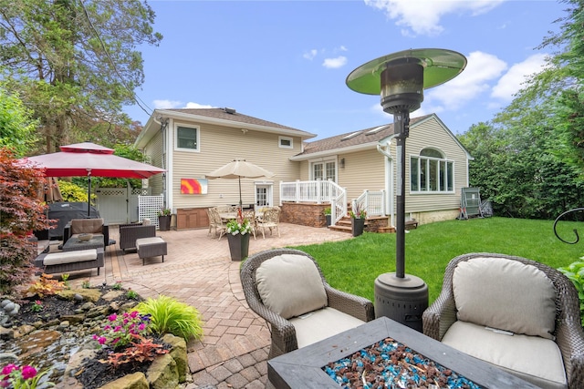 86 Phipps Ln, Plainview, NY 11803 - view of patio featuring an outdoor hangout area and area for grilling
