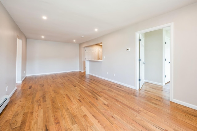 255 Country Club Ln, Pomona, NY 10970 - unfurnished living room with light wood finished floors and recessed lighting