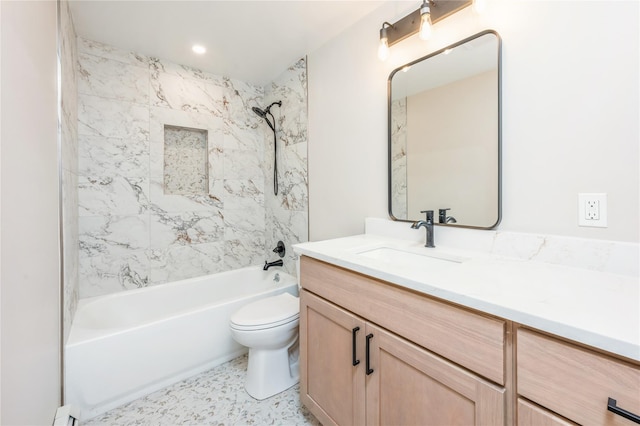 255 Country Club Ln, Pomona, NY 10970 - full bath with vanity, shower / bath combination, and baseboard heating