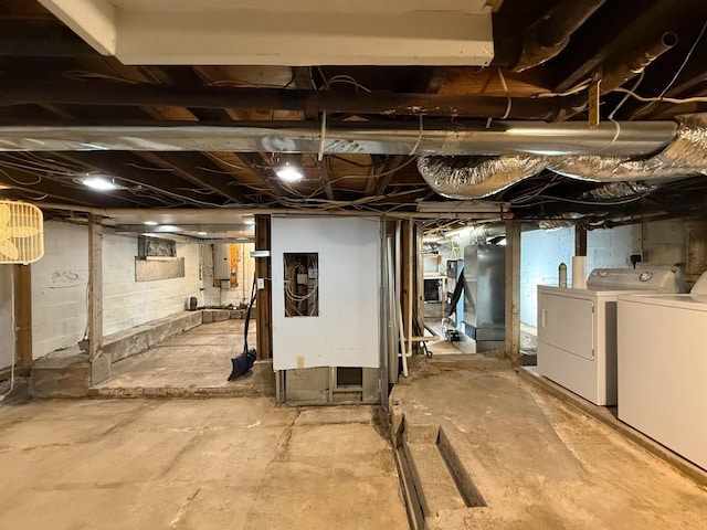 19 Harper Ave, Montrose, NY 10548 - unfinished below grade area featuring washer and dryer and electric panel