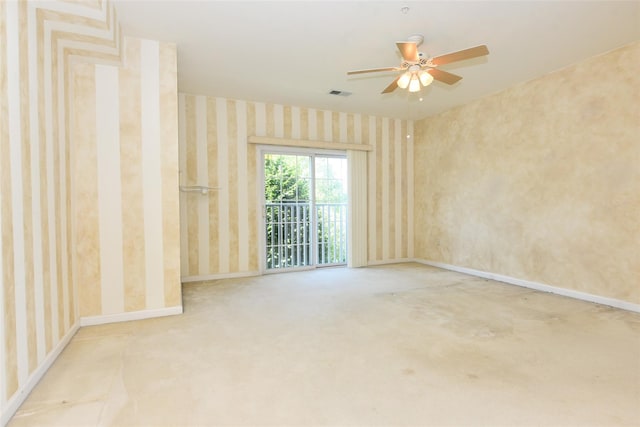 30 N De Baun Ave N Unit 208, Suffern, NY 10901 - carpeted empty room featuring wallpapered walls and a ceiling fan