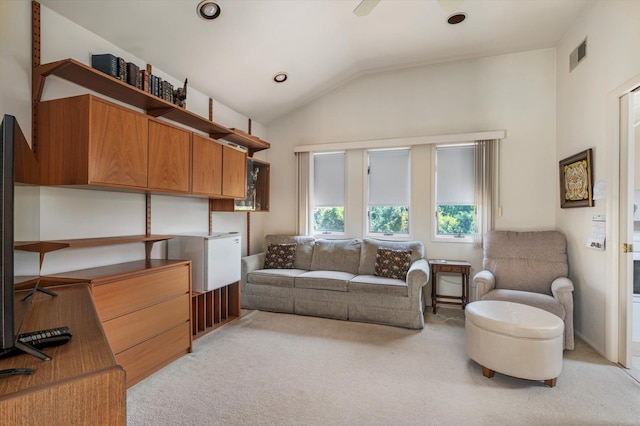 27 Bridle Path, Roslyn, NY 11576 - living area with vaulted ceiling and light colored carpet
