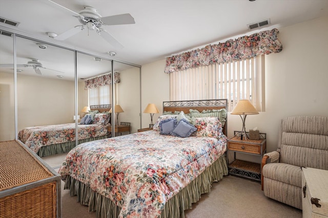 27 Bridle Path, Roslyn, NY 11576 - bedroom featuring carpet flooring, a closet, and ceiling fan