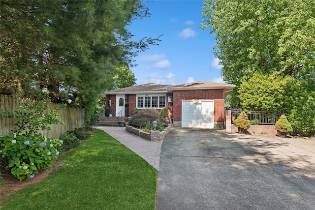 6 Grey Rock Ct, Bethpage, NY 11714 - view of front facade with a garage, brick siding, and concrete driveway