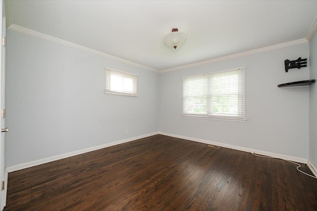 56 Lakeland Ave, Babylon, NY 11702 - spare room with ornamental molding and dark wood-type flooring