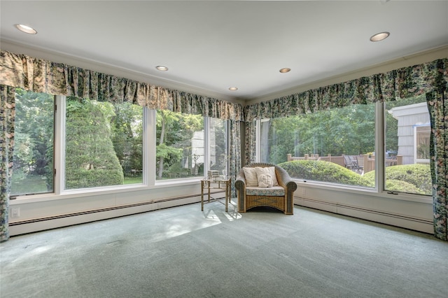 64 Highland Ave, Roslyn, NY 11576 - sunroom / solarium featuring a baseboard heating unit and recessed lighting