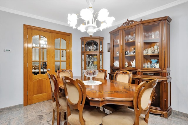2616 Brown St, Brooklyn, NY 11235 - dining space featuring a chandelier and ornamental molding