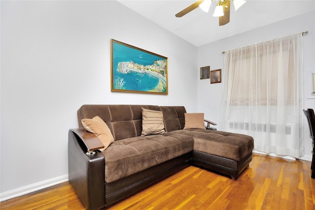 2616 Brown St, Brooklyn, NY 11235 - living room featuring wood finished floors and a ceiling fan