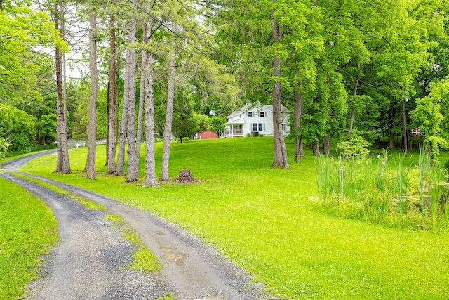 591 Hillside Lake Rd, Wappingers Falls, NY 12590 - view of green lawn with a wooded view