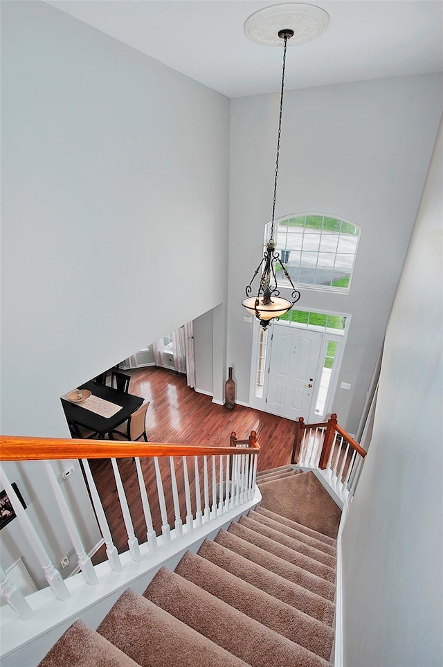 3 Moorefield Cir, Highland Mills, NY 10930 - stairs featuring wood finished floors and a towering ceiling