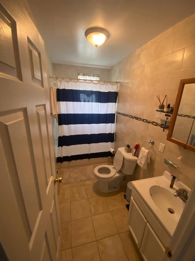 1459 Rosedale Ave, Bronx, NY 10460 - full bath with tile walls, vanity, tile patterned flooring, a shower with curtain, and tasteful backsplash
