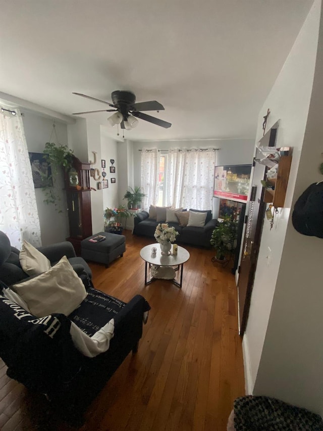 1459 Rosedale Ave, Bronx, NY 10460 - living area with wood-type flooring and a ceiling fan