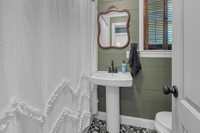 135 Vanderbilt Blvd, Oakdale, NY 11769 - bathroom featuring a shower with shower curtain and tile patterned floors