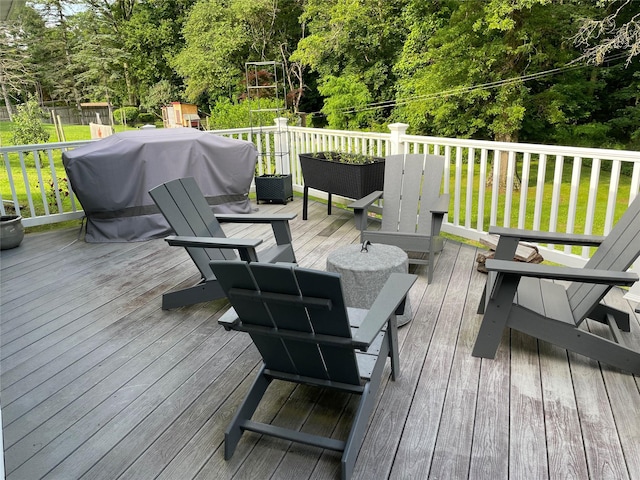 1289 State Route 208, Wallkill, NY 12589 - wooden deck featuring area for grilling and view of scattered trees