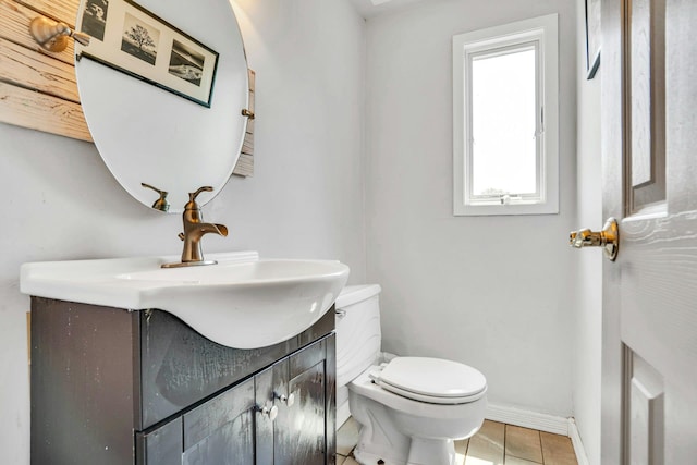 20 Wiltshire Dr, Commack, NY 11725 - half bathroom with vanity and tile patterned floors