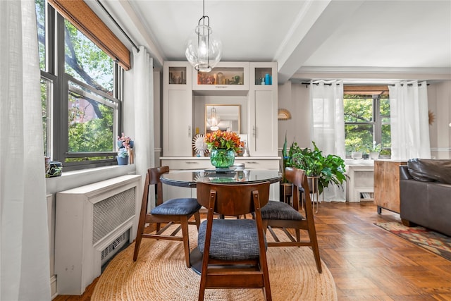 3103 Fairfield Ave Unit 4A, Bronx, NY 10463 - dining area featuring a chandelier and plenty of natural light