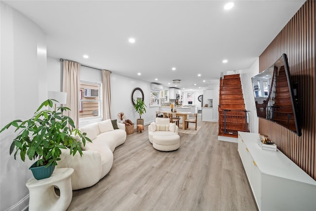 3234 204th St, Bayside, NY 11361 - living room featuring recessed lighting and light wood-type flooring