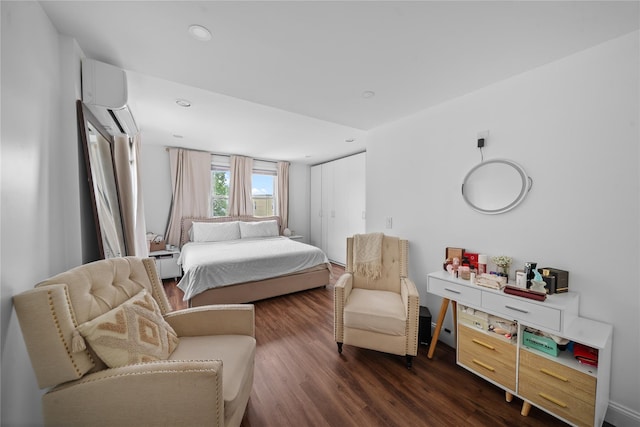3234 204th St, Bayside, NY 11361 - bedroom featuring dark wood-style flooring, a baseboard heating unit, and recessed lighting
