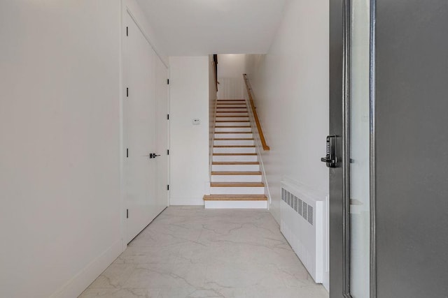 17 Union Rd Unit 208, Spring Valley, NY 10977 - stairs featuring radiator and marble finish floors