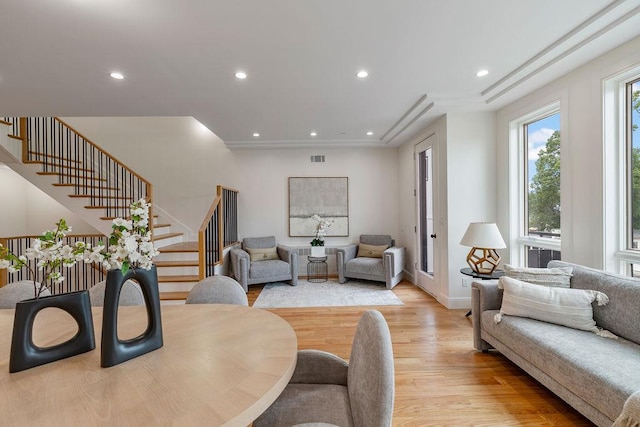 17 Union Rd Unit 208, Spring Valley, NY 10977 - living area featuring stairs, light wood-style floors, and recessed lighting
