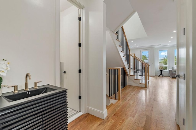 17 Union Rd Unit 208, Spring Valley, NY 10977 - bar with light wood finished floors, stairs, and recessed lighting