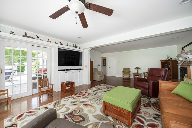 4 Tower Rd, Hopewell Junction, NY 12533 - living area featuring ceiling fan, wood finished floors, and ornamental molding
