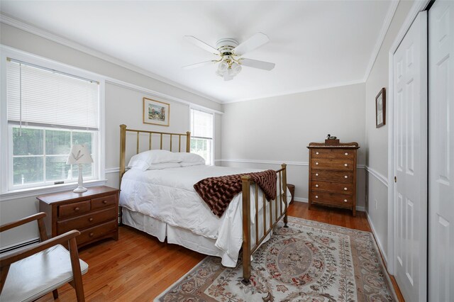 4 Tower Rd, Hopewell Junction, NY 12533 - bedroom with wood finished floors, a closet, ornamental molding, and ceiling fan