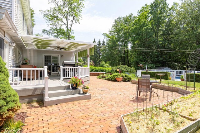 4 Tower Rd, Hopewell Junction, NY 12533 - view of patio with ceiling fan, a wooden deck, and outdoor dining area