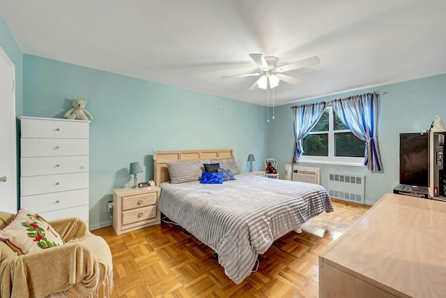 98 Dehaven Dr Unit 1F, Yonkers, NY 10703 - bedroom featuring radiator heating unit and ceiling fan