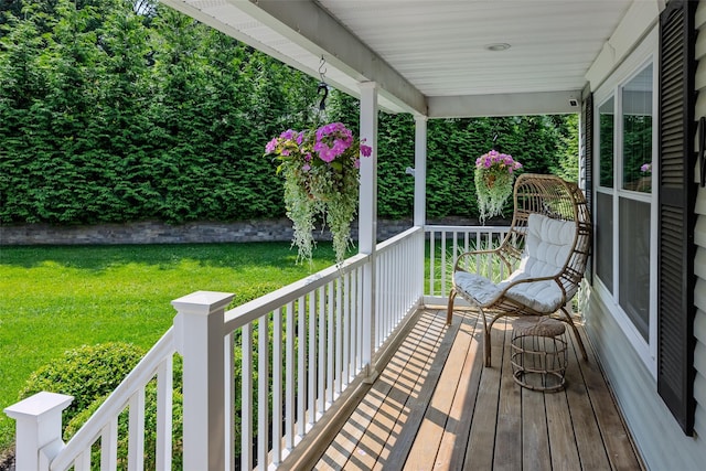7 Long View Dr, Wading River, NY 11792 - wooden porch featuring a lawn