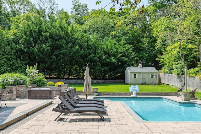 7 Long View Dr, Wading River, NY 11792 - view of pool with a patio and an outdoor structure