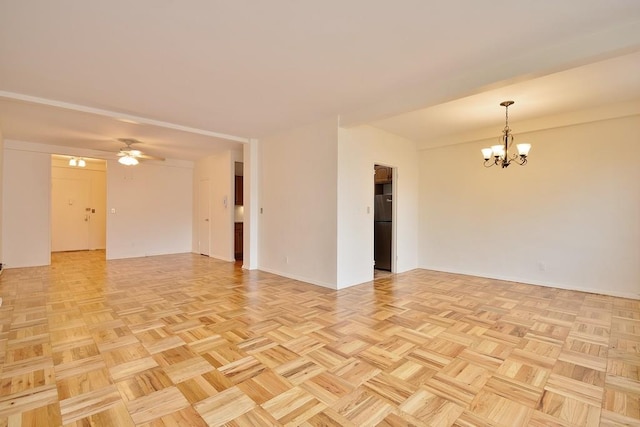 10 Lake St Unit 4E, White Plains, NY 10603 - empty room with a chandelier and a ceiling fan