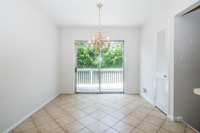 108 Kensington Oval, New Rochelle, NY 10805 - spare room with a chandelier and light tile patterned floors
