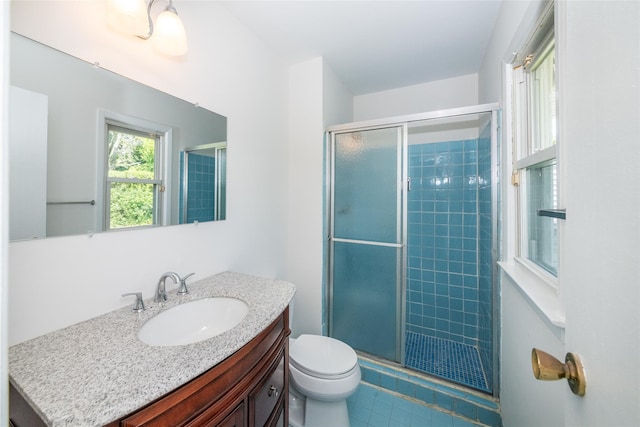 108 Kensington Oval, New Rochelle, NY 10805 - bathroom featuring vanity, a stall shower, and tile patterned flooring