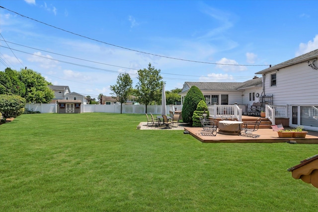 1182 Adrienne Ln, Seaford, NY 11783 - view of yard with a wooden deck