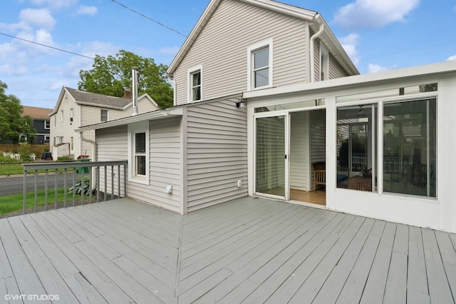 50 N Chestnut St, Beacon, NY 12508 - wooden deck with a sunroom