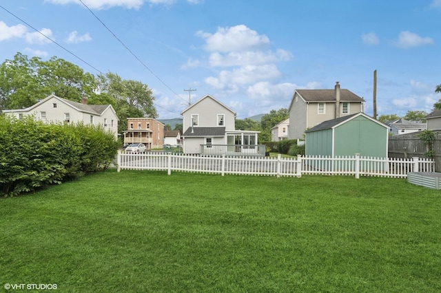 50 N Chestnut St, Beacon, NY 12508 - fenced backyard with a storage unit and a residential view