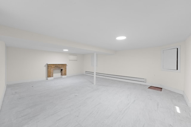 131-36 Francis Lewis Blvd, Laurelton, NY 11413 - finished below grade area with a baseboard heating unit and recessed lighting