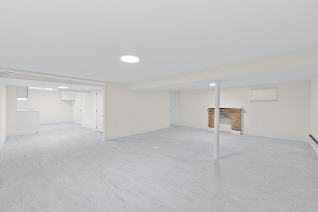 131-36 Francis Lewis Blvd, Laurelton, NY 11413 - finished below grade area featuring a wall unit AC and baseboards
