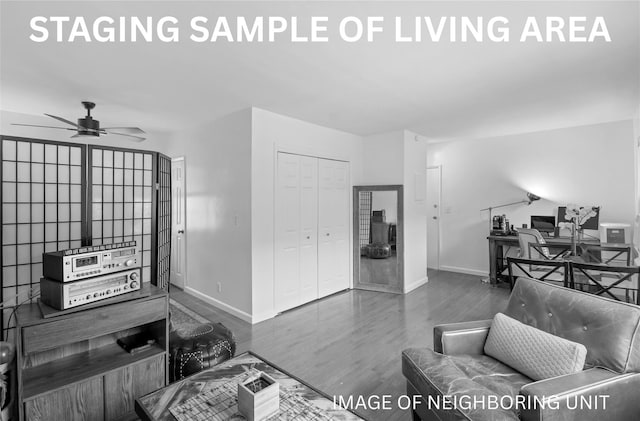 182 Pinewood Rd Unit 28, Hartsdale, NY 10530 - living area with ceiling fan and wood finished floors