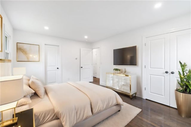 52 Broadway, Piermont, NY 10968 - bedroom featuring a closet, dark wood finished floors, and recessed lighting