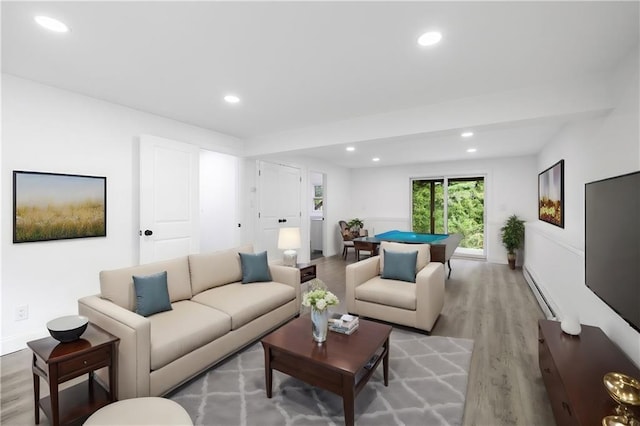 52 Broadway, Piermont, NY 10968 - living room with wood finished floors, recessed lighting, and billiards table