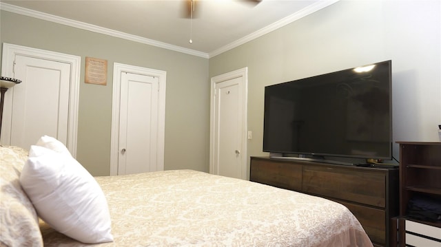 445 Gramatan Ave Unit Hc2, Mount Vernon, NY 10552 - bedroom featuring crown molding and ceiling fan