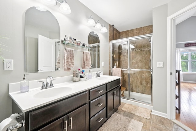 2602 Hawthorn Way, New Windsor, NY 12553 - bathroom with double vanity and a stall shower