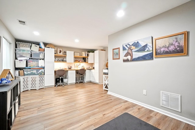 2602 Hawthorn Way, New Windsor, NY 12553 - home office featuring built in study area, light wood-type flooring, and recessed lighting