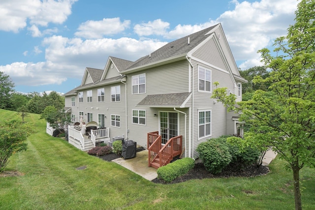2602 Hawthorn Way, New Windsor, NY 12553 - rear view of property with a lawn, a patio, and roof with shingles