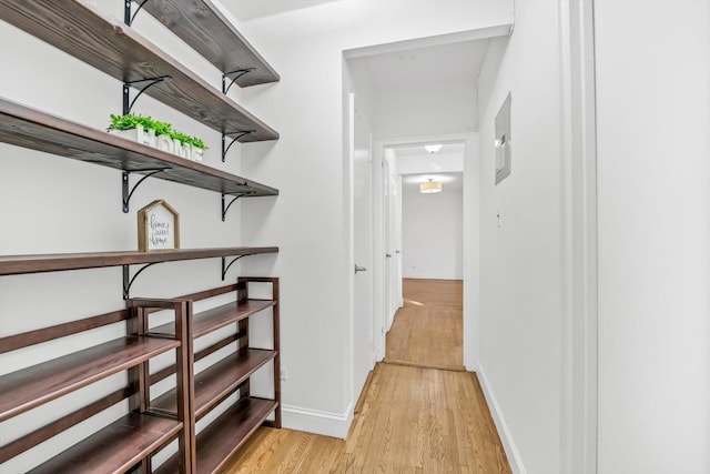 83-33 Austin St Unit 2C, Kew Gardens, NY 11415 - hall featuring light wood-type flooring and baseboards