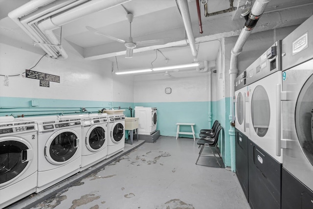 83-33 Austin St Unit 2C, Kew Gardens, NY 11415 - shared laundry room with washing machine and dryer and stacked washer / dryer