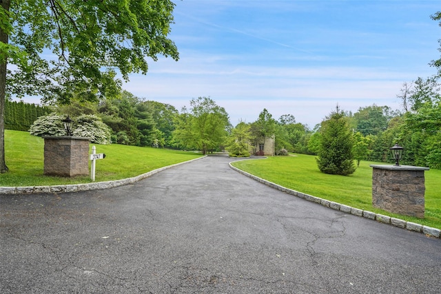 3747 Purchase St, Purchase, NY 10577 - view of asphalt road with curbs and street lighting